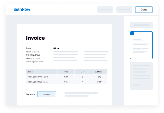 SignNow esignature example