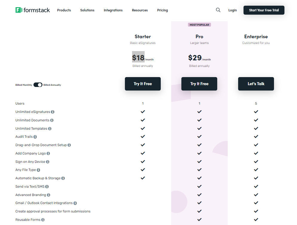 Formstack digitale Signatur